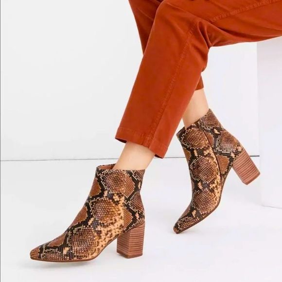 Madewell | Shoes | Madewell Snakeskin Fiona Bootie | Poshmark